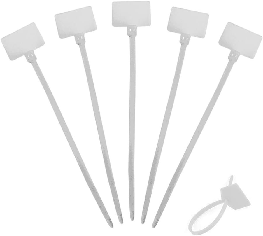 1000 Pcs Write on Tags Wire Zip Ties Cable Mark Tags Nylon Power Marking Label (1000pcs)