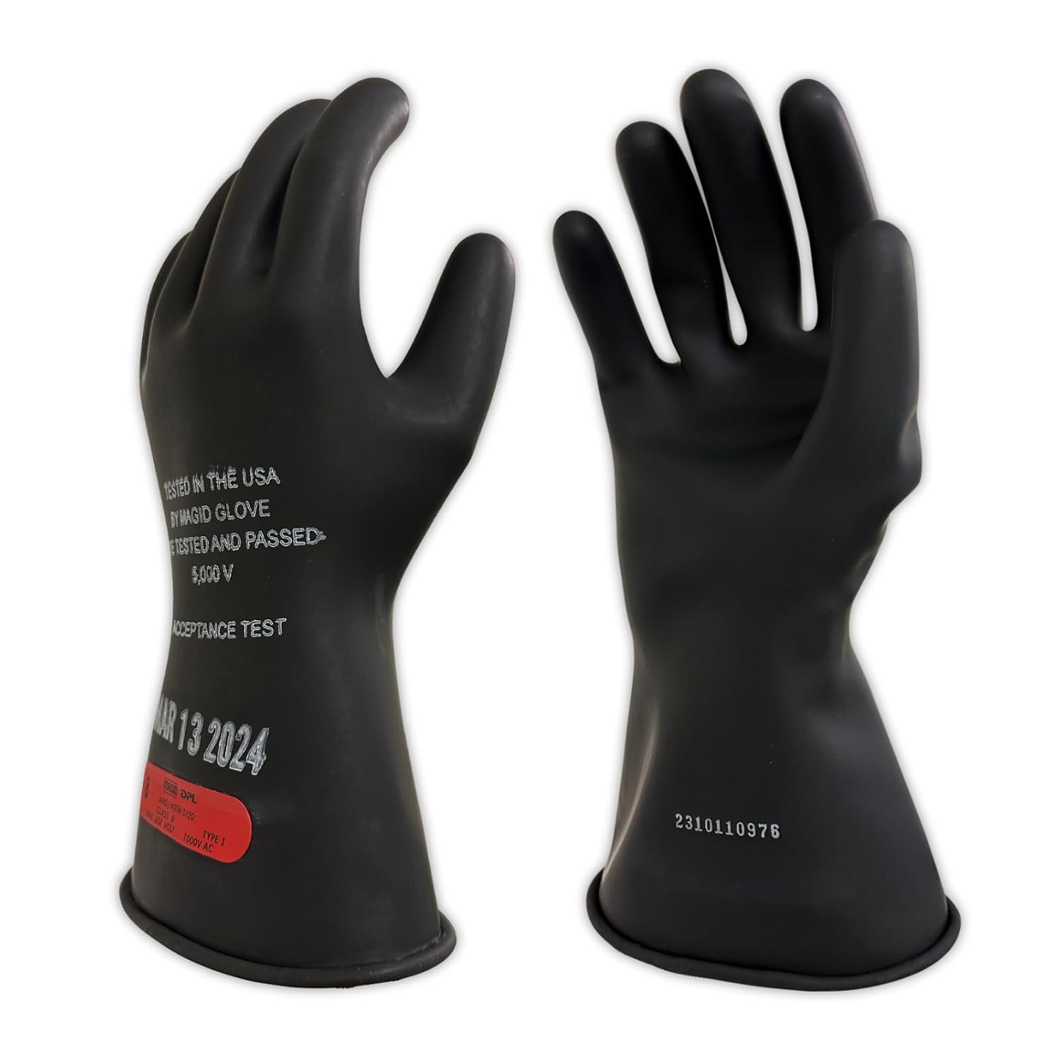 MAGID Insulating Electrical Gloves, Size 8, Class 0 | Cuff Length - 11", "Lineman Gloves for Electricians, Voltage Protection