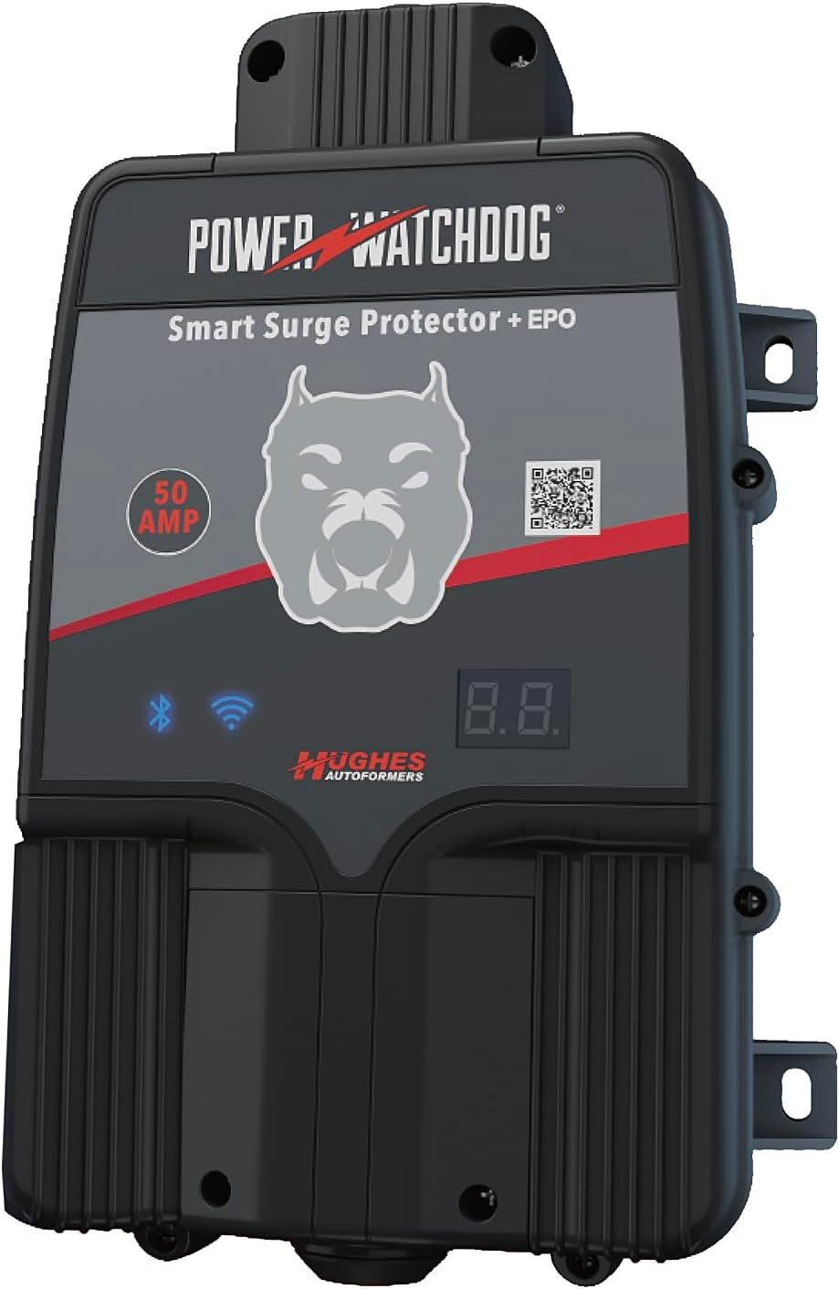 Hughes Power Watchdog PWD50EPOHW 50 Amp Smart RV Hardwired Surge Protector - Emergency Power Off (EPO) – Wifi Monitoring - Replaceable Surge Module - LED Diagnostics - Durable for RV Campsite Use